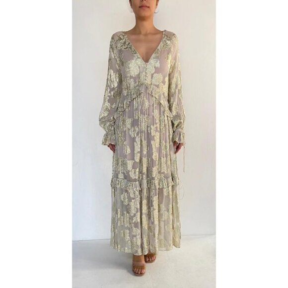 NWT HEMANT AND NANDITA LUREX KAFTAN - Picture 1 of 7